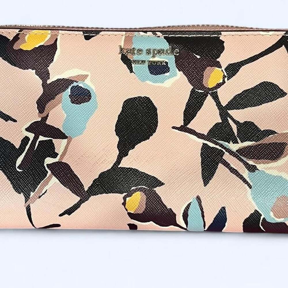 Kate Spade New York Pink Floral Zip Around Wallet